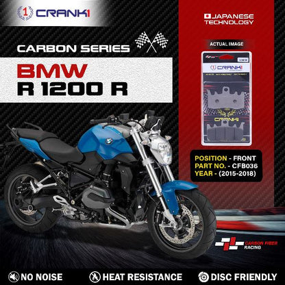 CRANK1 Carbon Brake Pads For BMW R1200 R ( 2015-2018 )- Front - CFB036 - 2 Sets