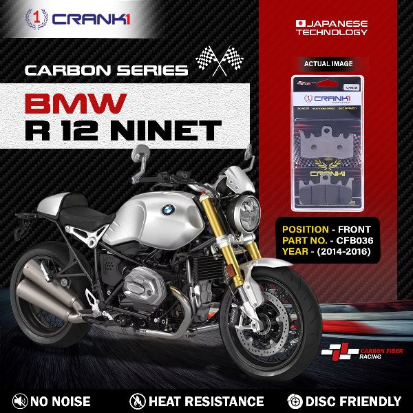 CRANK1 Carbon Brake Pads For BMW R 12 Nine T (  2014-2016 )- Front - CFB036 - 2 Sets