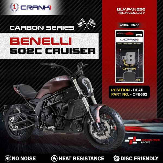 CRANK1 Carbon Brake Pads For Benelli 502 C Cruiser-Rear - CFB662
