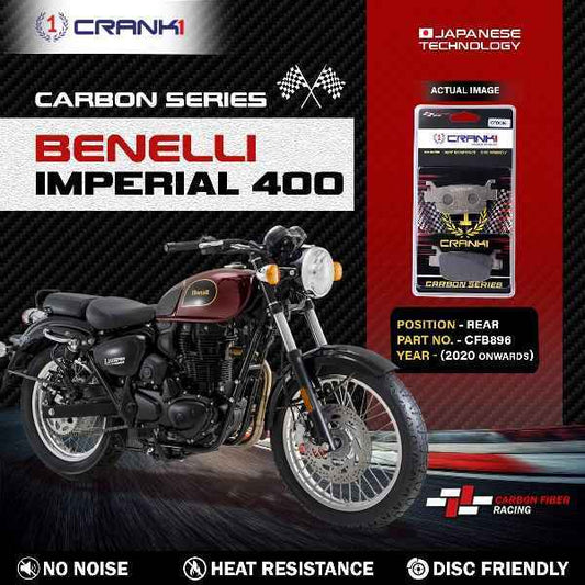 CRANK1 Carbon Brake Pads For Benelli Imperial 400 (2020 onwards) - Rear - CFB896