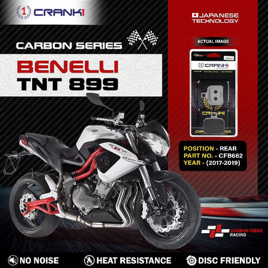 CRANK1 Carbon Brake Pads For Benelli TNT 899 2017-2019 - Rear - CFB662