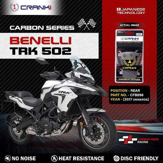 CRANK1 Carbon Brake Pads For Benelli TRK 502 (2017 Onwards) - Rear - CFB896