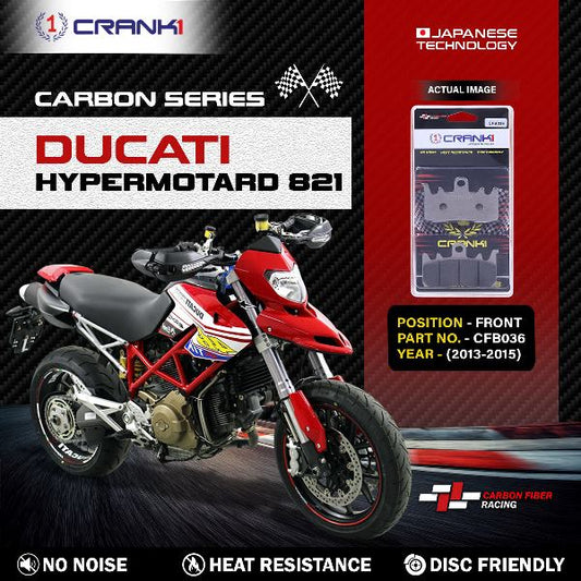 CRANK1 Carbon Brake Pads For Ducati Hypermotard 821 (  2013-2015 )- Front - CFB036 - 2 Sets