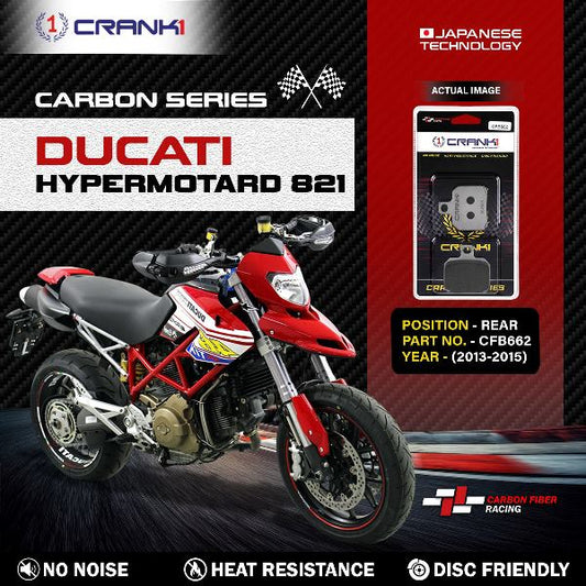 CRANK1 Carbon Brake Pads For Ducati Hypermotard 821 2013-2015 - Rear - CFB662