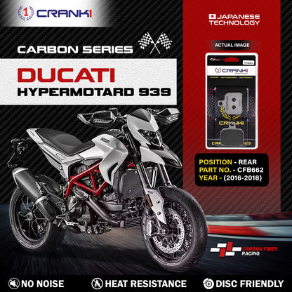 CRANK1 Carbon Brake Pads For Ducati Hypermotard 939-2016-2018 - Rear - CFB662