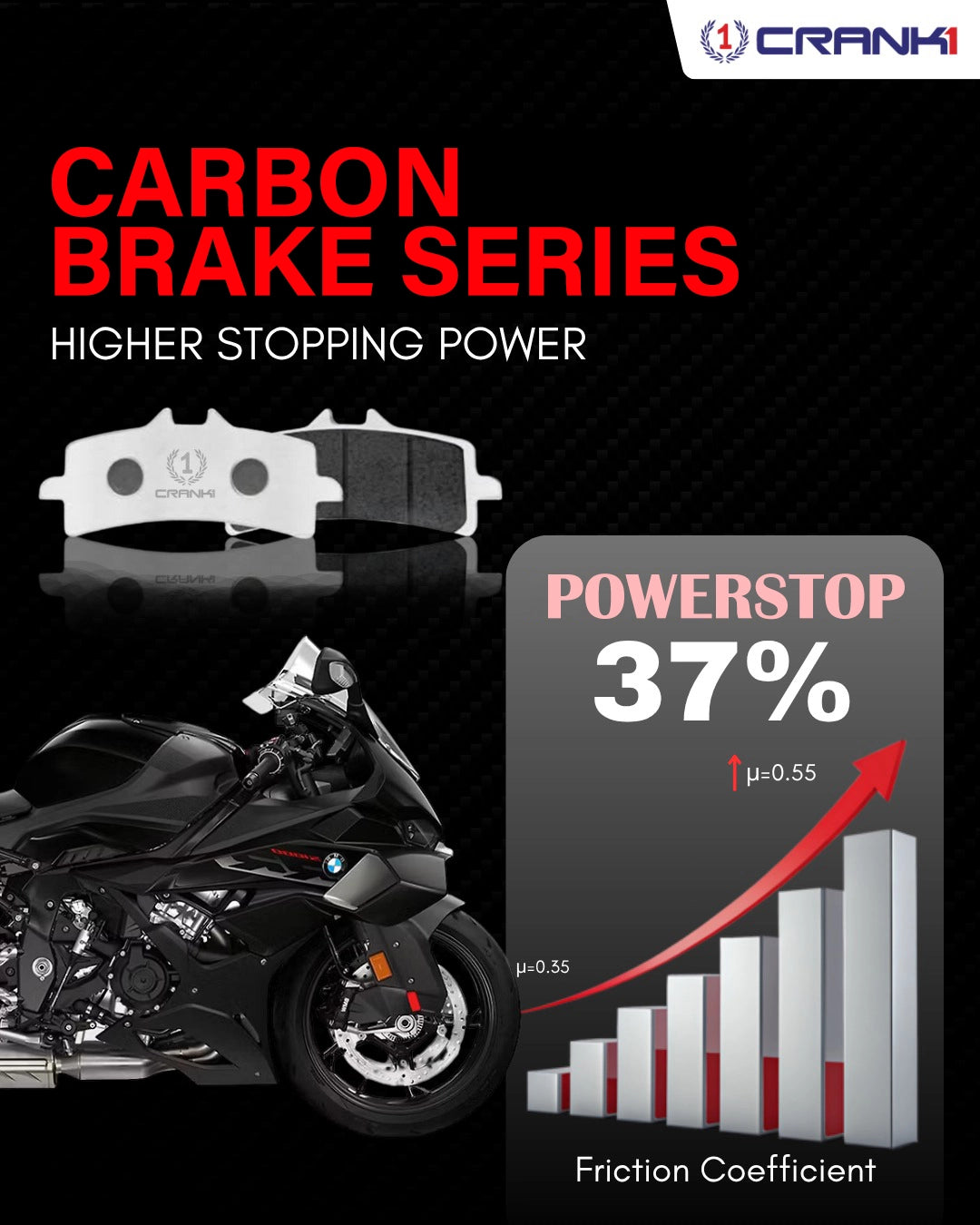 CRANK1 Carbon Brake Pads For Ducati Streetfighter V4 2020-2022- Rear - CFB662