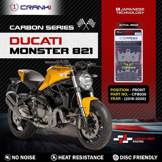 CRANK1 Carbon Brake Pads For Ducati Monster 821 ( 2018-2020 )- Front - CFB036 - 2 Sets
