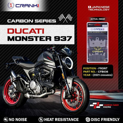 CRANK1 Carbon Brake Pads For Ducati Monster 937 (2021 Onwards)-Front - CFB036 - 2 Sets