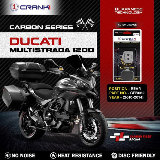 CRANK1 Carbon Brake Pads For Ducati Multistrada 1200-2010-2014 - Rear - CFB662