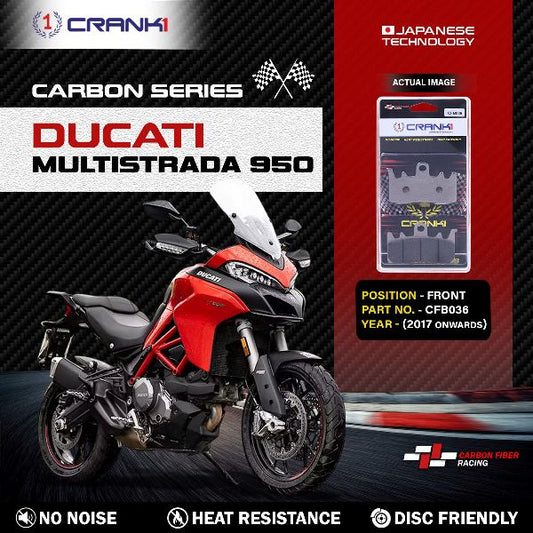 CRANK1 Carbon Brake Pads For Ducati Multistrada 950 ( 2017 Onwards )- Front - CFB036 - 2 Sets