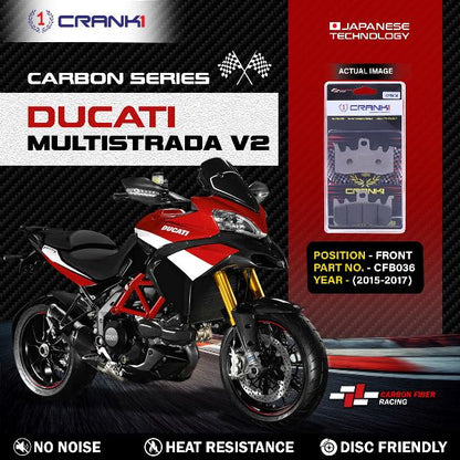 CRANK1 Carbon Brake Pads For Ducati Multistrada V2 (2015-2017)- Front - CFB036 - 2 Sets
