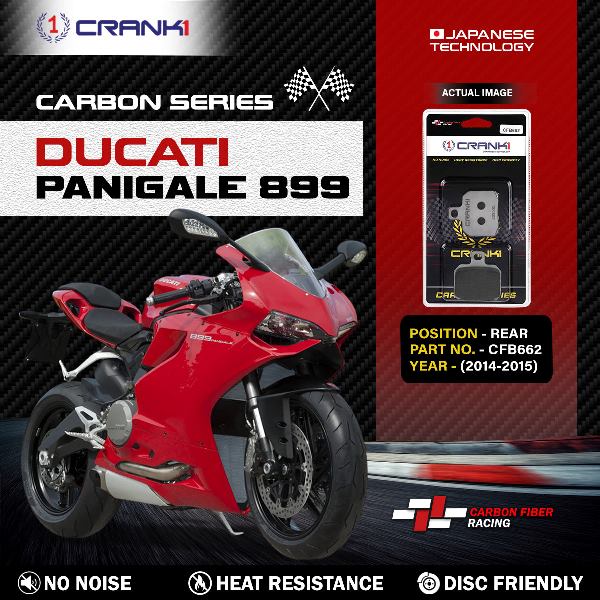 CRANK1 Carbon Brake Pads For Ducati Panigale 899-2014-2015- Rear - CFB662