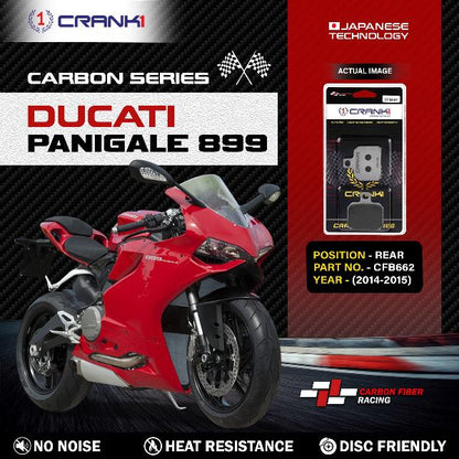 CRANK1 Carbon Brake Pads For Ducati Panigale 899-2014-2015- Rear - CFB662