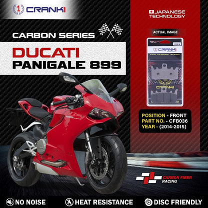 CRANK1 Carbon Brake Pads For Ducati Panigale 899 ( 2014-2015 )- Front - CFB036 - 2 Sets