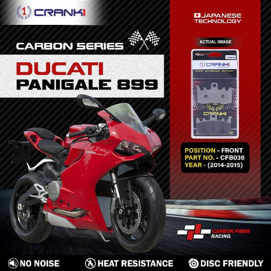 CRANK1 Carbon Brake Pads For Ducati Panigale 899 ( 2014-2015 )- Front - CFB036 - 2 Sets