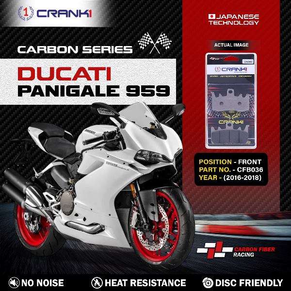 CRANK1 Carbon Brake Pads For Ducati Panigale 959 ( 2016-2018 )- Front - CFB036 - 2 Sets
