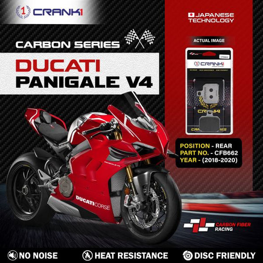 CRANK1 Carbon Brake Pads For Ducati Panigale V4 2018-2020- Rear - CFB662