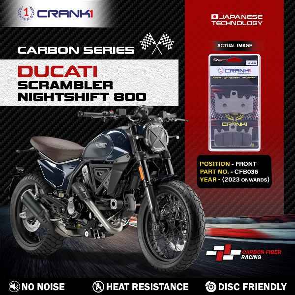 CRANK1 Carbon Brake Pads For Ducati Scrambler Full Throttle 800 (2023 Onwards)- Front - CFB036 - 2 Sets