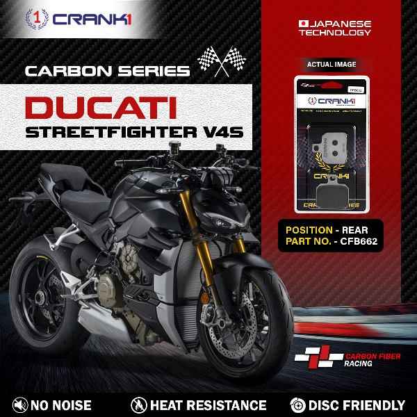 CRANK1 Carbon Brake Pads For Ducati Streetfighter V4S - Rear - CFB662