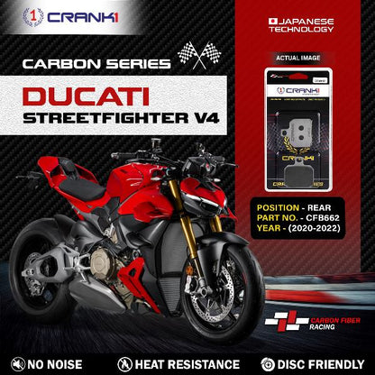 CRANK1 Carbon Brake Pads For Ducati Streetfighter V4 2020-2022- Rear - CFB662