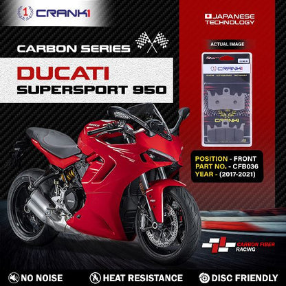 CRANK1 Carbon Brake Pads For Ducati SuperSport 950 ( 2017-2021 )- Front - CFB036 - 2 Sets