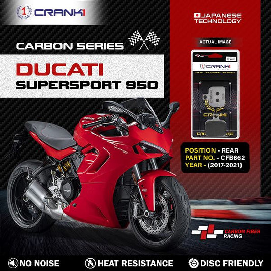 CRANK1 Carbon Brake Pads For Ducati Super Sport 950 - 2017-2021- Rear - CFB662