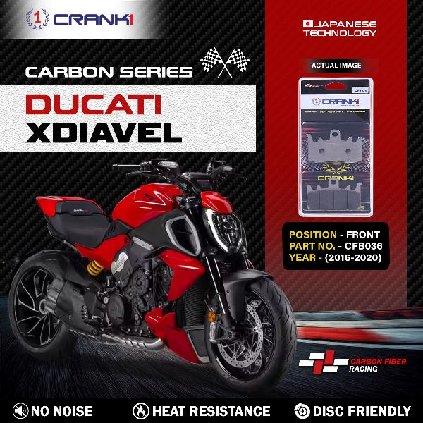 CRANK1 Carbon Brake Pads For Ducati Xdiavel ( 2016-2020 )- Front - CFB036 - 2 Sets