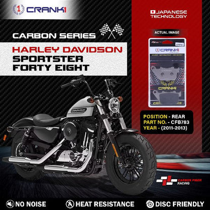 CRANK1 Carbon Brake Pads For Harley Davidson Forty Eight (2011-2013) - Rear - CFB783
