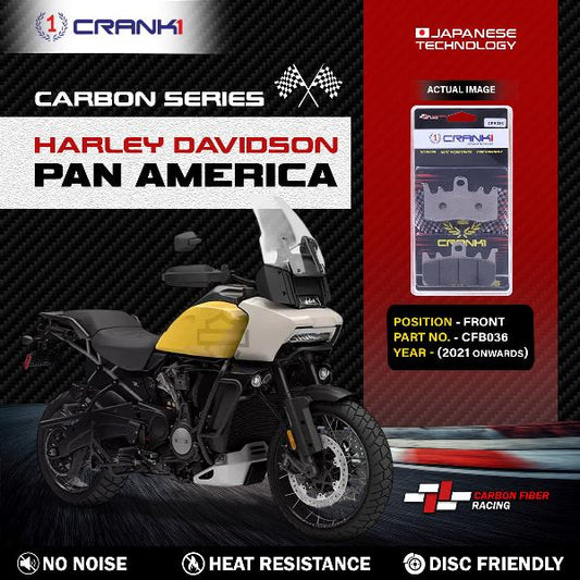 CRANK1 Carbon Brake Pads For Harley Davidson Pan America ( 2021 Onwards )- Front - CFB036 - 2 Sets