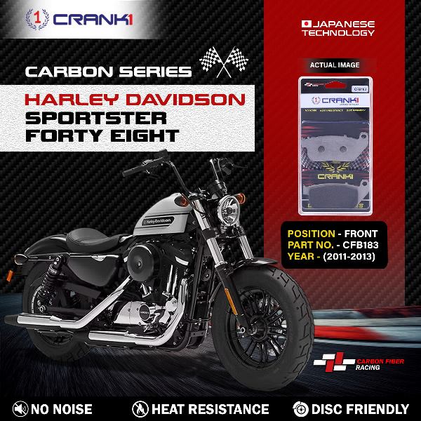 CRANK1 Carbon Brake Pads For Harley Davidson Sportster Forty Eight (2011-2013)- Front - CFB183