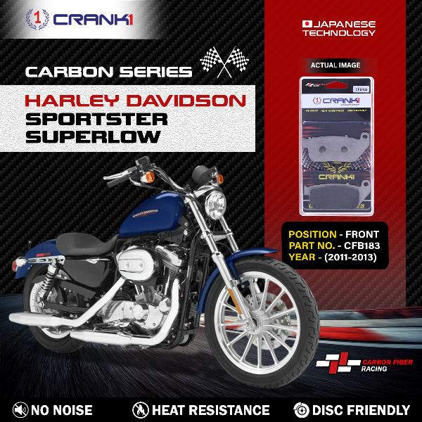 CRANK1 Carbon Brake Pads For Harley Davidson Super Low (2011-2013) - Front - CFB183