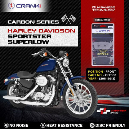 CRANK1 Carbon Brake Pads For Harley Davidson Super Low (2011-2013) - Front - CFB183
