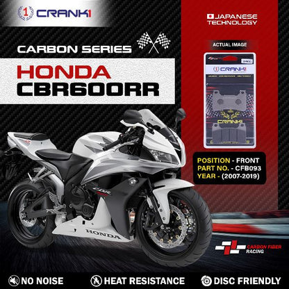 CRANK1 Carbon Brake Pads For Honda CBR 600RR (2007-2019) - Front - CFB093 - 2 Sets