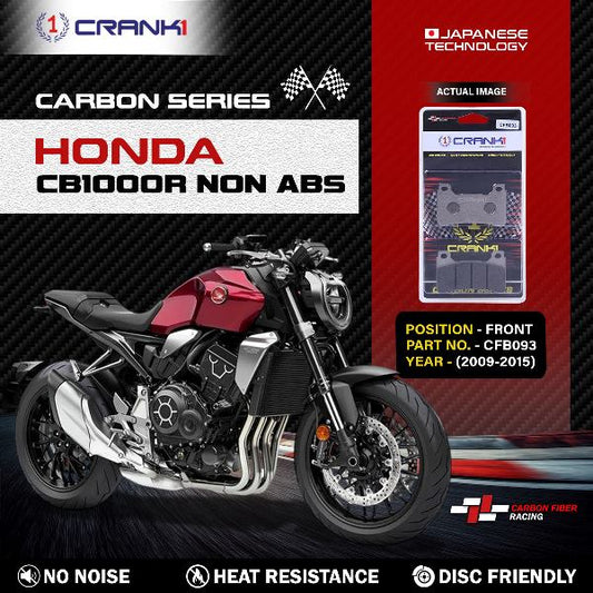 CRANK1 Carbon Brake Pads For Honda CB 1000R Non – ABS 2009-2015 - Front - CFB093 - 2 Sets
