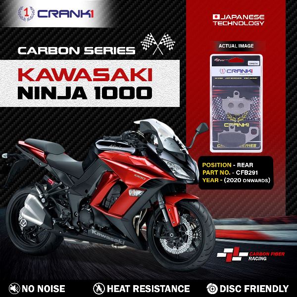 CRANK1 Carbon Brake Pads For Kawasaki Ninja 1000 (2020 Onwards) - Rear - CFB291