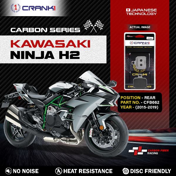CRANK1 Carbon Brake Pads For Kawasaki Ninja H2 - 2015-2019- Rear - CFB662