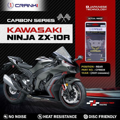 CRANK1 Carbon Brake Pads For Kawasaki ZX 10R (2021 Onwards) - Rear - CFB634