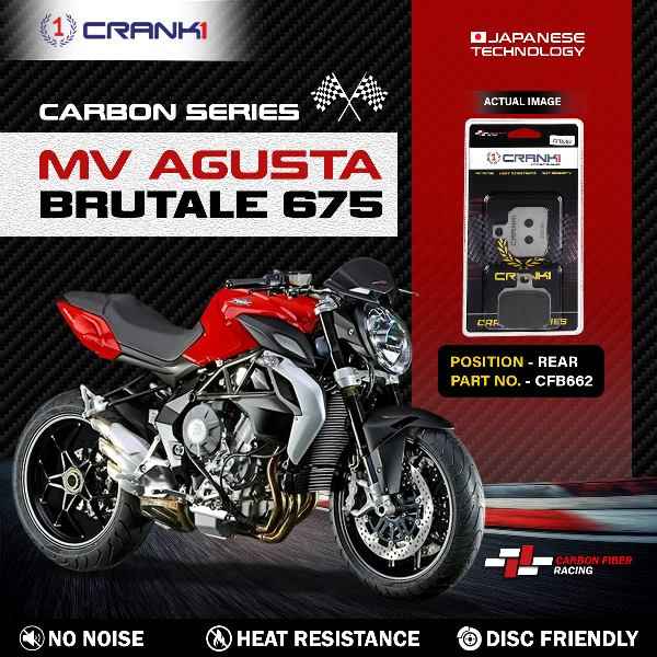 CRANK1 Carbon Brake Pads For MV Agusta Brutale 675- Rear - CFB662