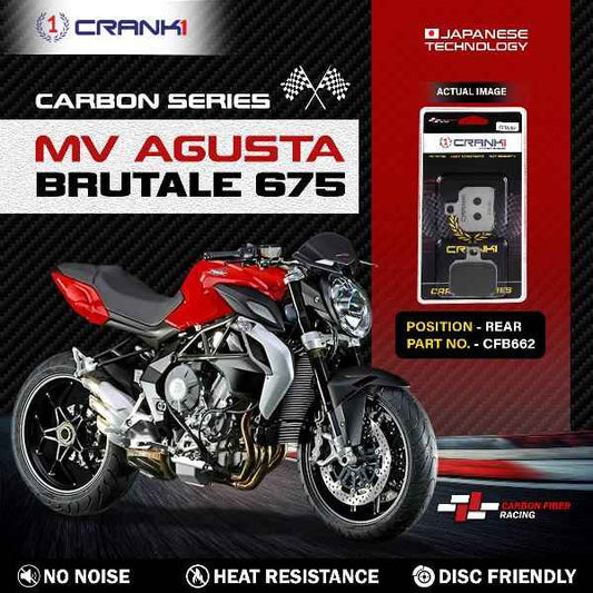 CRANK1 Carbon Brake Pads For MV Agusta Brutale 675- Rear - CFB662