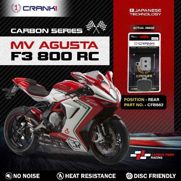 CRANK1 Carbon Brake Pads For MV Agusta F3 800 RC- Rear - CFB662