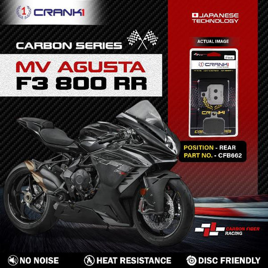CRANK1 Carbon Brake Pads For MV Agusta F3 800 RR- Rear - CFB662