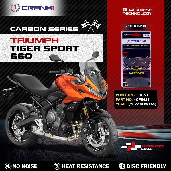CRANK1 Carbon Brake Pads For Triumph Tiger Sport 660 (2022 Onwards)  - Front - CFB622 - 2 Sets