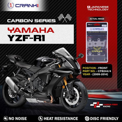 CRANK1 Carbon Brake Pads For Yamaha YZF R1 2009-2014 - Front - CFB2444 - 2 Sets