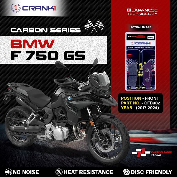 CRANK1 Carbon Brake Pads Front BMW F750 GS 2017-2024 – CFB902 (2 Sets Required)