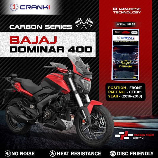 CRANK1 Carbon Brake Pads Front Bajaj Dominar 400 (2016-2018)- CFB181