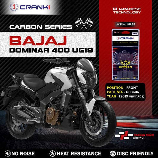 CRANK1 Carbon Brake Pads Front Bajaj Dominar UG19 (2019 Onwards)- CFB606