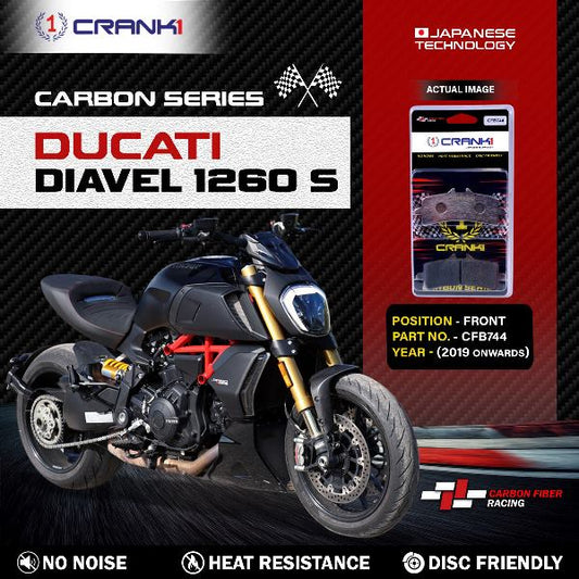 CRANK1 Carbon Brake Pads Front Ducati Diavel 1260S 2019 Onwards - CFB744 (2 Sets Required)