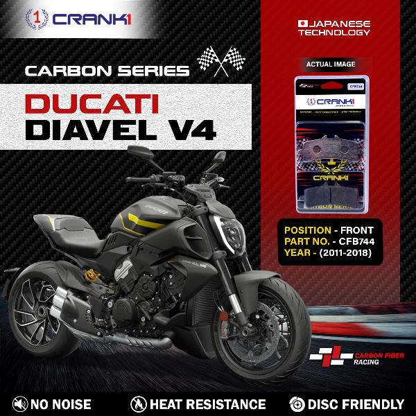 CRANK1 Carbon Brake Pads Front Ducati Diavel V4 2011-2018 - CFB7442 Sets Required