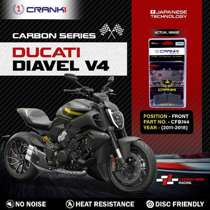 CRANK1 Carbon Brake Pads Front Ducati Diavel V4 2011-2018 - CFB7442 Sets Required