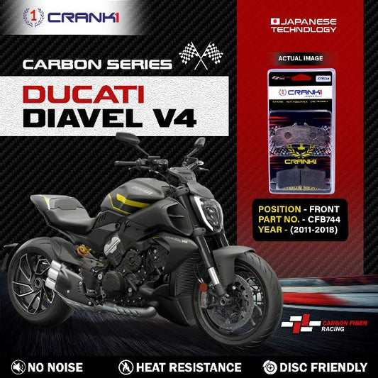 CRANK1 Carbon Brake Pads Front Ducati Diavel V4 2011-2018 - CFB7442 Sets Required